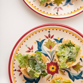 caesar salad baskets, caesar salad, entertaining, appetizer