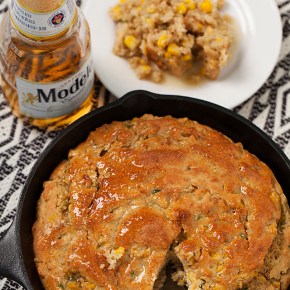 jalapeno beer cornbread, spicy, Mexican cooking, Modelo beer