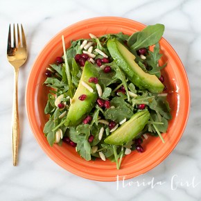 summer pommegranate arugula salad, salad, summer, summer salad, healthy, organic, homemade