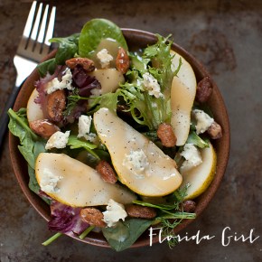 gorgonzola pear salad, salad, fall salad, vegetarian, healthy