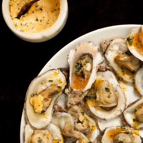 grilled oysters with spicy tarragon butter, grilled oysters, seafood, grilling , Bobby Flay, Food and Wine, appetizers, New Years Eve entertaining