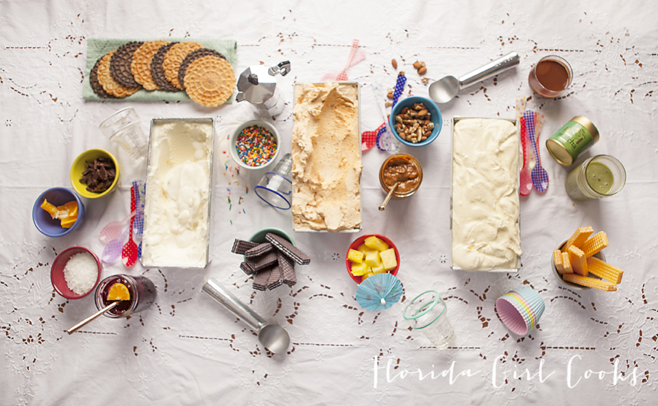 ice cream dinner party, ice cream, frozen treats, summer, let them eat ice cream, kids, adults, Cupcakes Cocktails &Kids, Florida Girl Cooks, food bloggers, collaboration