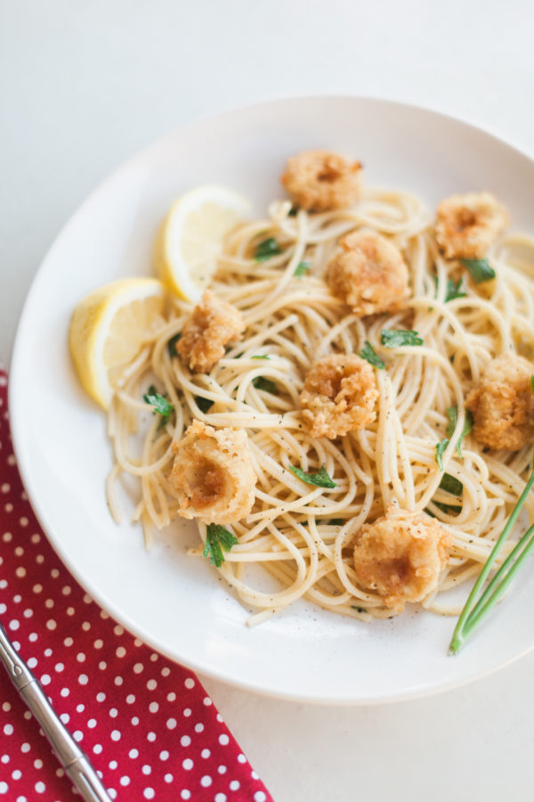 amalfi calamari pasta, calamari, calamari pasta, amalfi coast food, amalfi coast, seafood dinner, homemade calamari, florida girl cooks