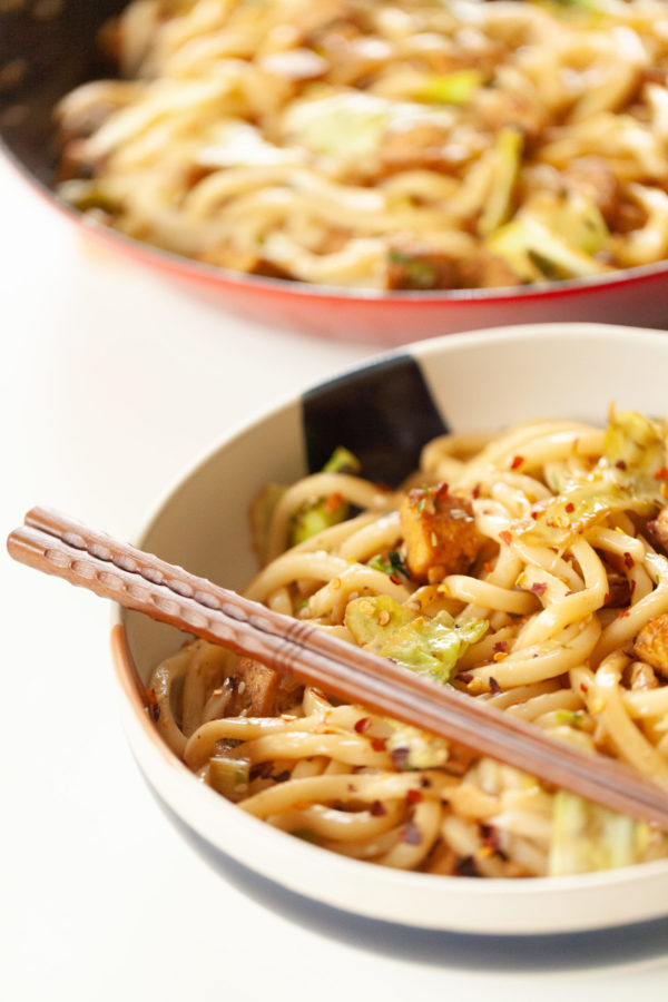 spicy cabbage and tofu udon, udon, japanese cooking, japanese, food blogger, florida girl cooks
