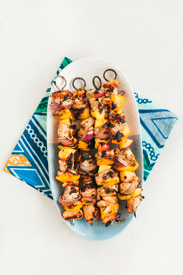 Chicken and Peach Asian Sauce Marinated Skewers, summer food, grilling, kebabs, skewers, Florida Girl Cooks